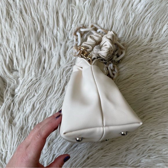 Verafied New York Cream Cloud Marble Chain Convertible Crossbody Shoulder Bag - Picture 8 of 12